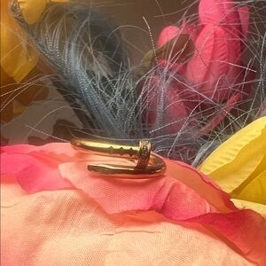 Gold Nail Split-Design Ring - Women Accessories